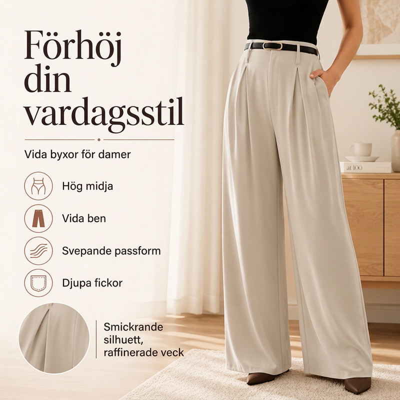 ✨ Elegant Vida Byxor För Kvinnor | Hög Midja & Smickrande Passform