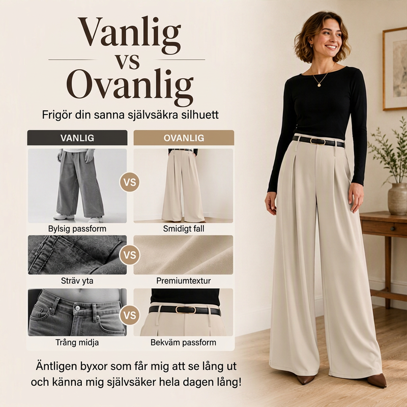 ✨ Elegant Vida Byxor För Kvinnor | Hög Midja & Smickrande Passform