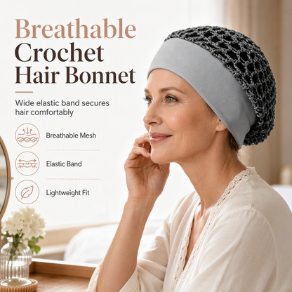 🌿 Breathable Comfort, Stay-Put Fit | Women's Wide-Band Mesh Hair Cover 🎁 Buy 1 Get 1 Free