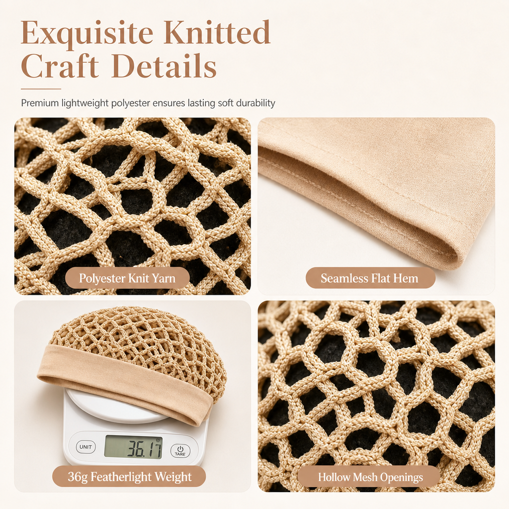 🌿 Breathable Comfort, Stay-Put Fit | Women's Wide-Band Mesh Hair Cover 🎁 Buy 1 Get 1 Free