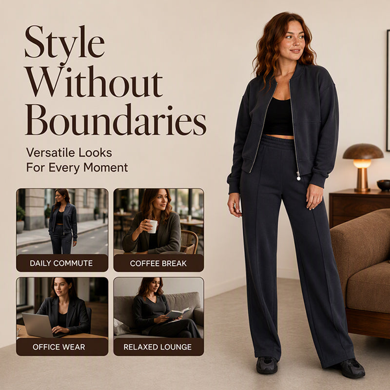 ⏳LAST DAY SALE ONLY $39.99!!🔥Women's Zip-Up Jacket & Straight-Leg Pants Set