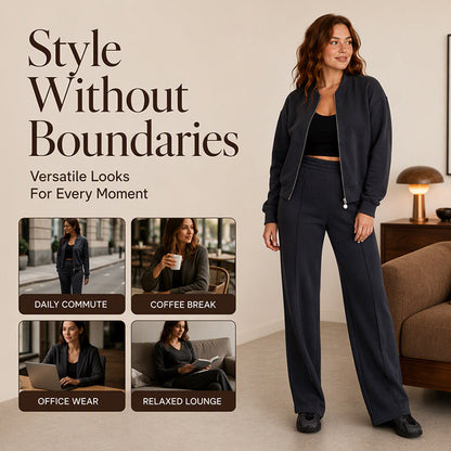 ⏳LAST DAY SALE ONLY $39.99!!🔥Women's Zip-Up Jacket & Straight-Leg Pants Set