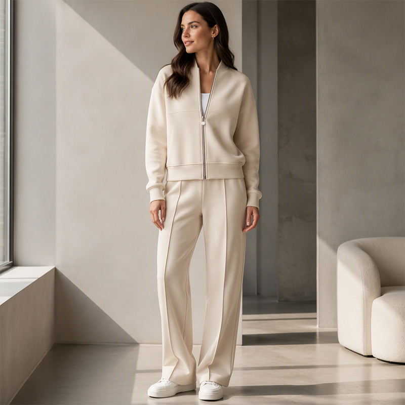 ⏳LAST DAY SALE ONLY $39.99!!🔥Women's Zip-Up Jacket & Straight-Leg Pants Set