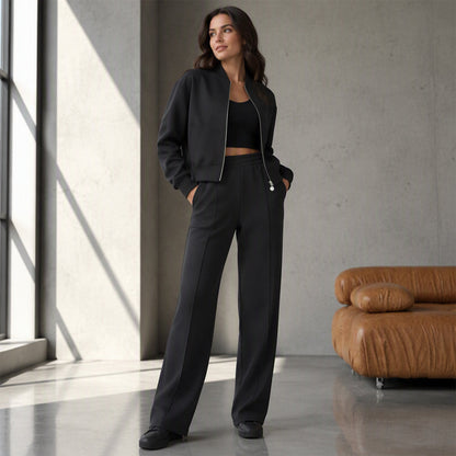 ⏳LAST DAY SALE ONLY $39.99!!🔥Women's Zip-Up Jacket & Straight-Leg Pants Set