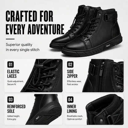 🥾 Built Tough for Every Step | Men's Waterproof Genuine Leather Combat Boots