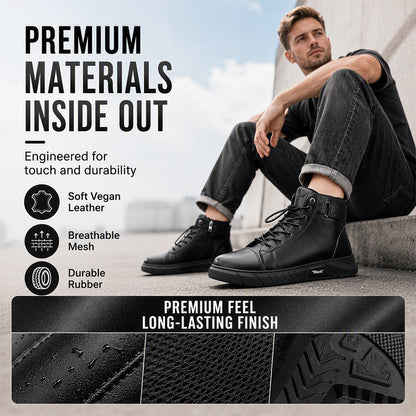 🥾 Built Tough for Every Step | Men's Waterproof Genuine Leather Combat Boots