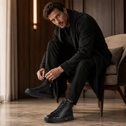 🥾 Built Tough for Every Step | Men's Waterproof Genuine Leather Combat Boots