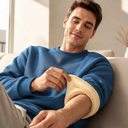 Men's Fleece Lined Crewneck Sweatshirt|Free shipping！