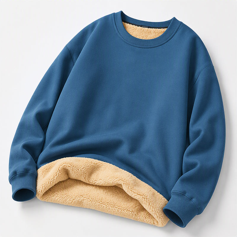 Men's Fleece Lined Crewneck Sweatshirt|Free shipping！