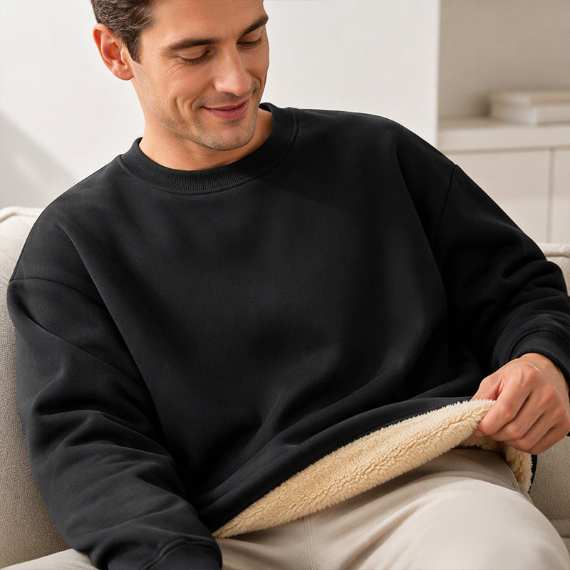 Men's Fleece Lined Crewneck Sweatshirt|Free shipping！