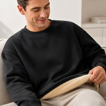 Men's Fleece Lined Crewneck Sweatshirt|Free shipping！