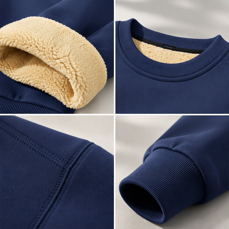 Men's Fleece Lined Crewneck Sweatshirt|Free shipping！