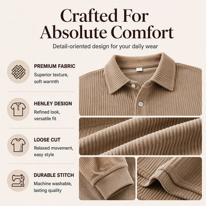 Men's Retro Corduroy Long Sleeve Top
