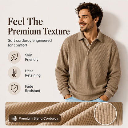 Men's Retro Corduroy Long Sleeve Top