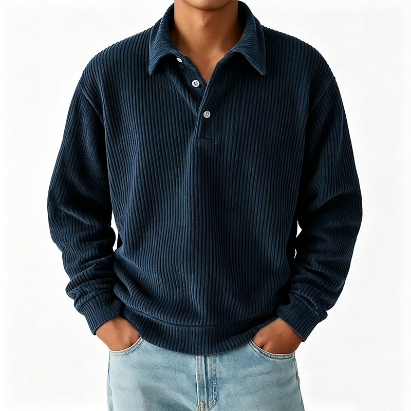 Men's Retro Corduroy Long Sleeve Top
