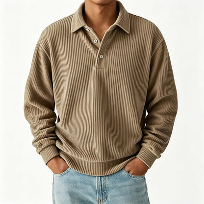 Men's Retro Corduroy Long Sleeve Top