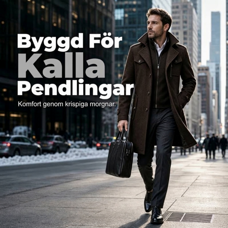 🧥Klassisk medellång figursydd överrock för män