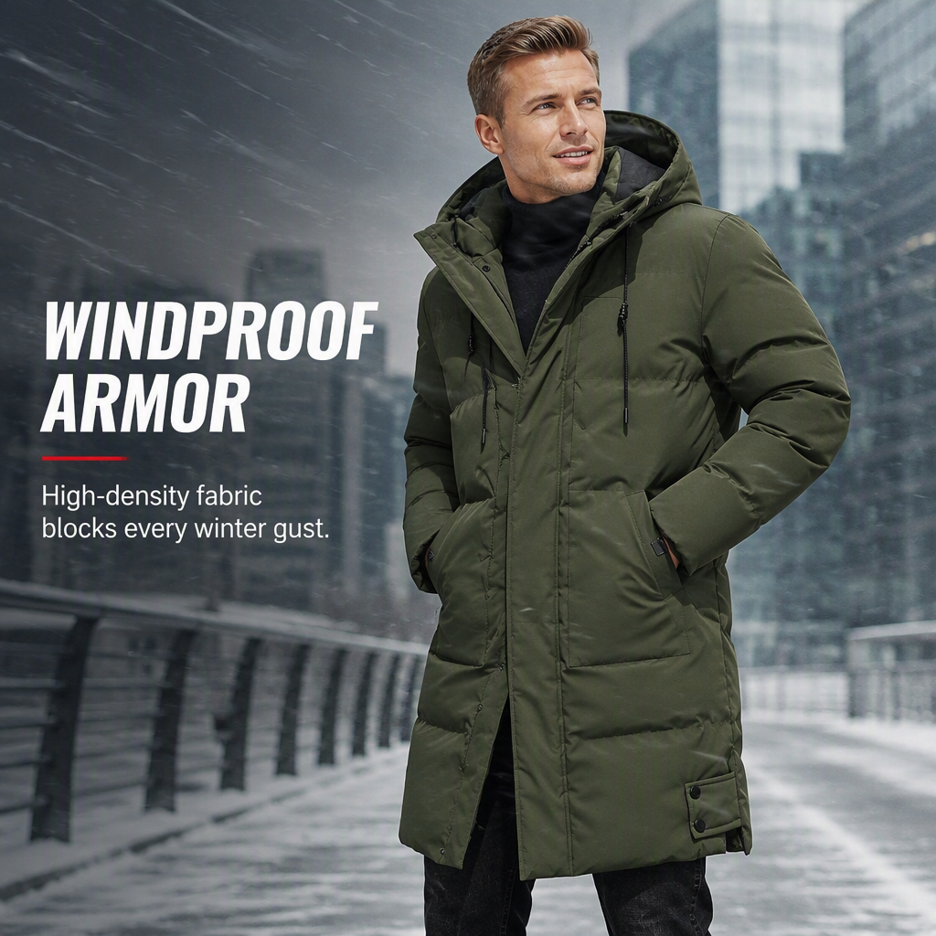 🧥 Heavyweight Warmth, Utility Storage | Men's Mid-Length Padded Coat ⚡ Free Shipping