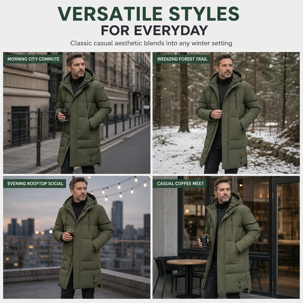 🧥 Heavyweight Warmth, Utility Storage | Men's Mid-Length Padded Coat ⚡ Free Shipping