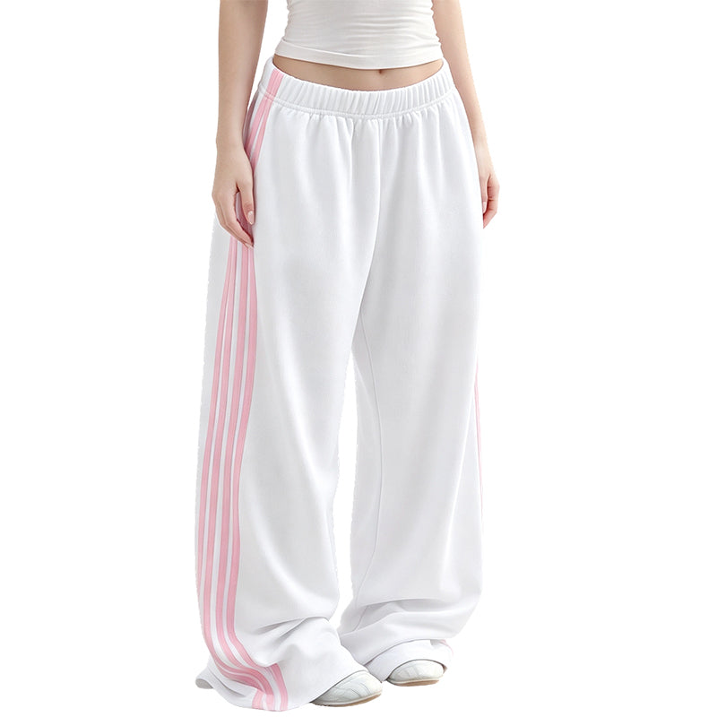 Women's Wide-Leg Sweatpants with Side Stripes