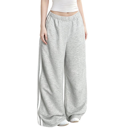 Women's Wide-Leg Sweatpants with Side Stripes