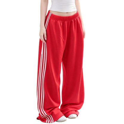Women's Wide-Leg Sweatpants with Side Stripes