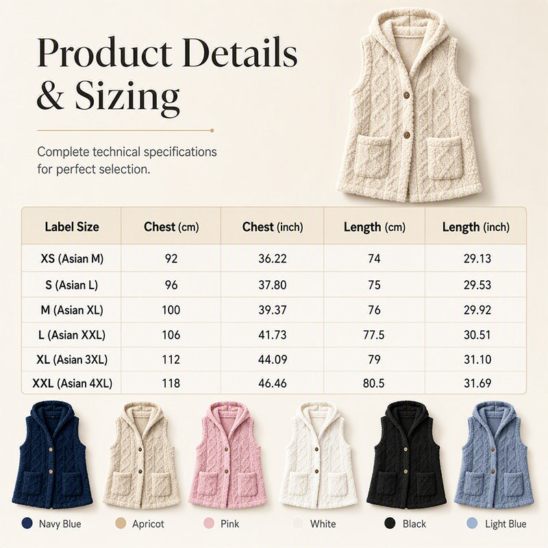 Women’s Cozy Warmth Hooded Vest|Free Shipping⚡