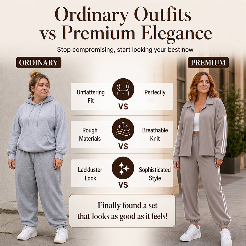 Women's Side Stripe Button-Down Shirt & Joggers Set