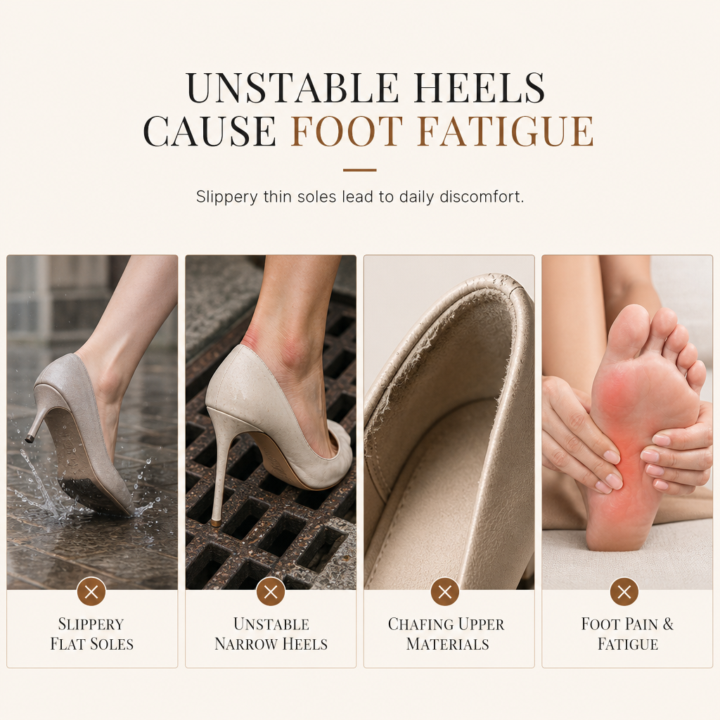 Women's Chunky Block Heel PU Leather Shoes