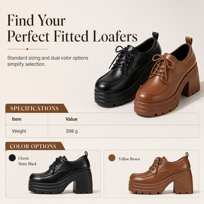 Women's Chunky Block Heel PU Leather Shoes