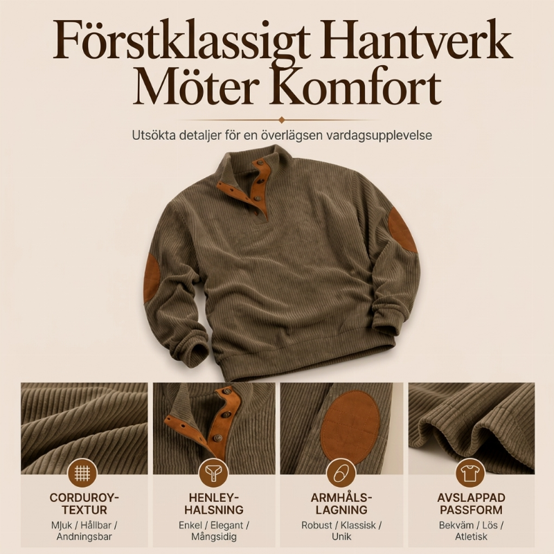 🧥Tröja med ståndkrage i manchester för män