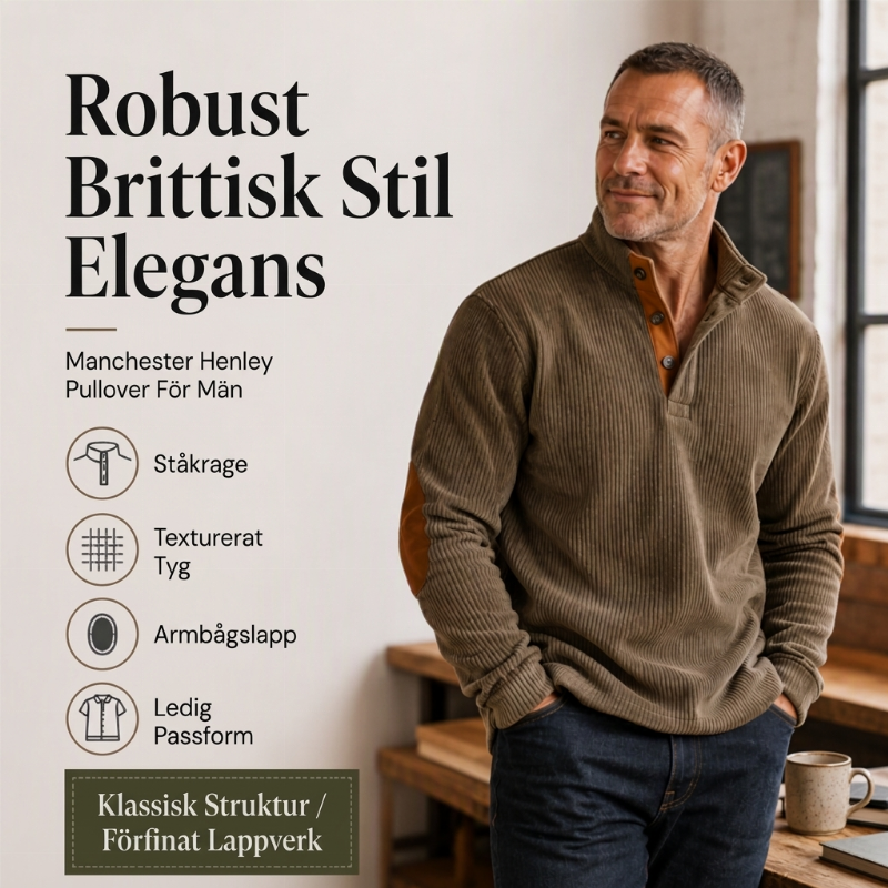 🧥Tröja med ståndkrage i manchester för män