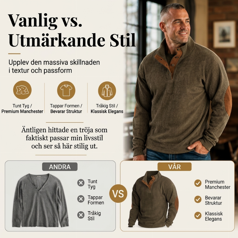 🧥Tröja med ståndkrage i manchester för män