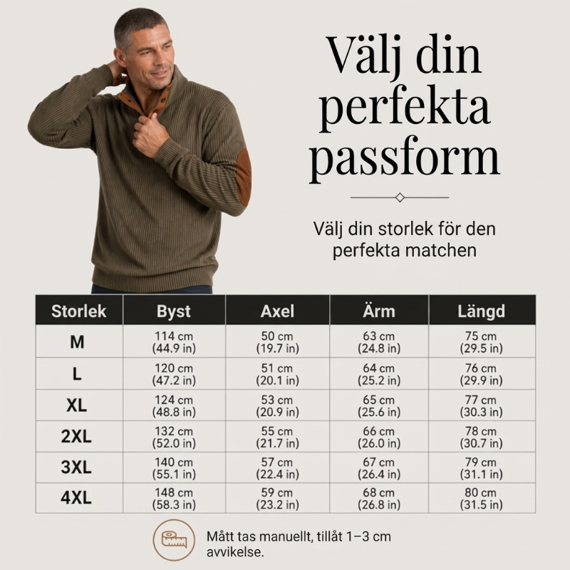 🧥Tröja med ståndkrage i manchester för män