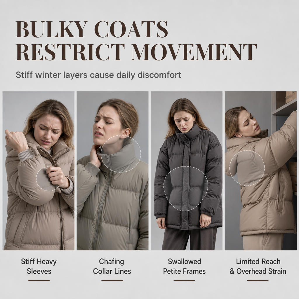 👚✨Women's Stand Collar Cable Knit Patchwork Long Sleeve Padded Short Thickened Warm Winter Cotton Coat✨