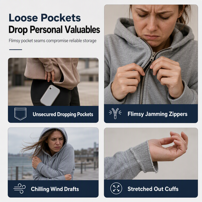 Women's Premium Full Zip Hooded with Zipper Pockets