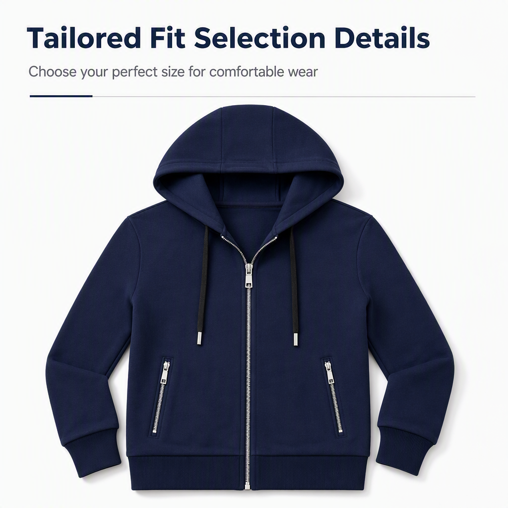 Women's Premium Full Zip Hooded with Zipper Pockets
