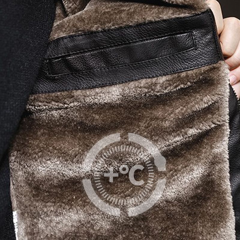🧥 Plush-Lined Warmth, Refined Leather-Look Style | Men's Zip Jacket ⚡ Free Shipping
