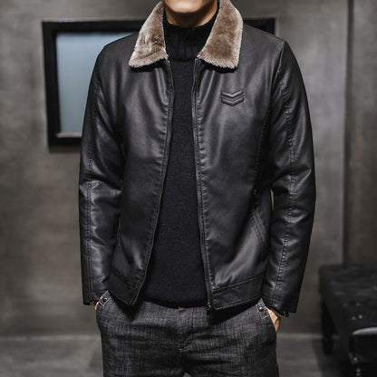 🧥 Plush-Lined Warmth, Refined Leather-Look Style | Men's Zip Jacket ⚡ Free Shipping