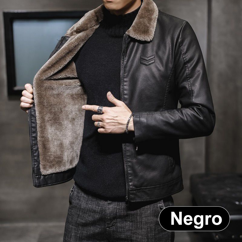 🧥 Plush-Lined Warmth, Refined Leather-Look Style | Men's Zip Jacket ⚡ Free Shipping