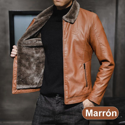 🧥 Plush-Lined Warmth, Refined Leather-Look Style | Men's Zip Jacket ⚡ Free Shipping