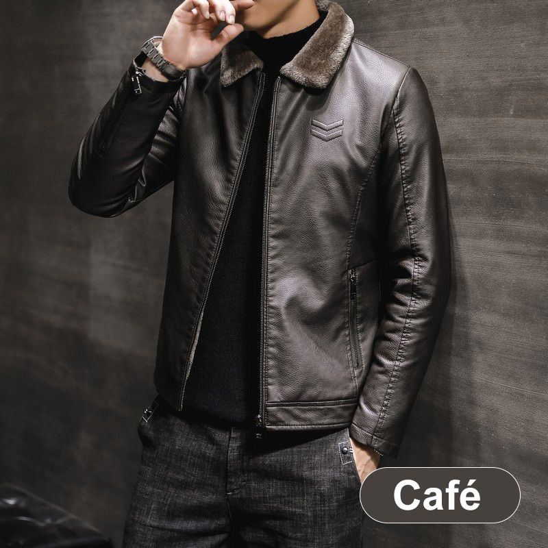 🧥 Plush-Lined Warmth, Refined Leather-Look Style | Men's Zip Jacket ⚡ Free Shipping