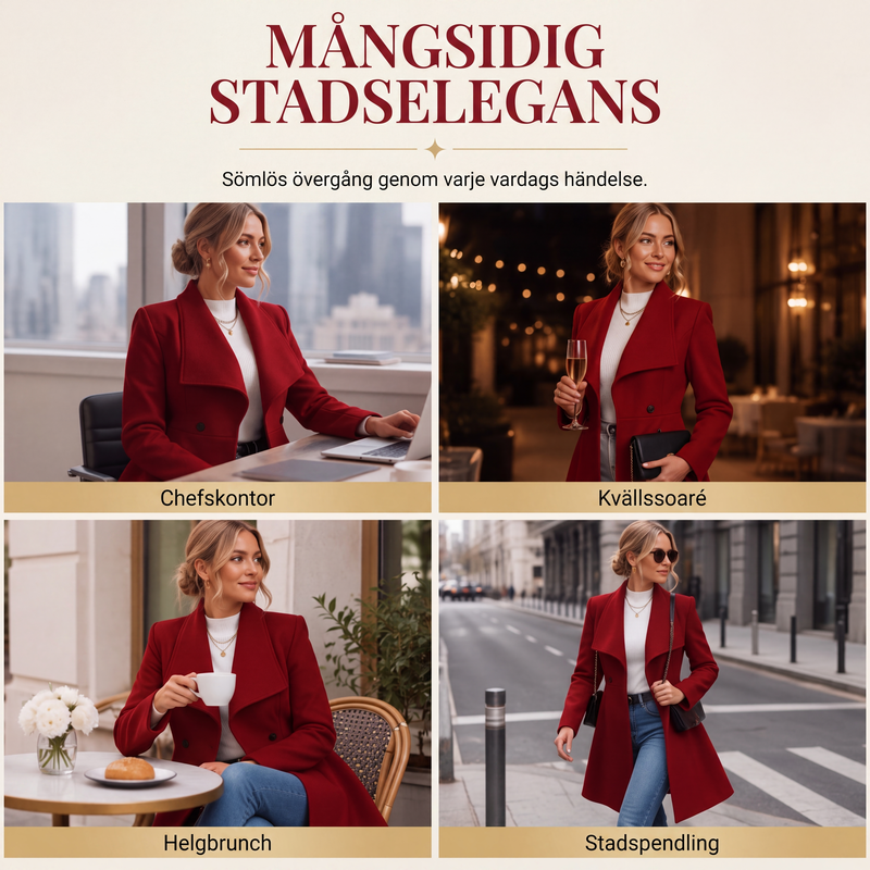🍂Höstens exklusiva erbjudande|Elegant Mellanlång Kappa för Dam – Skräddad Siluett & Tidlös Stil🧥