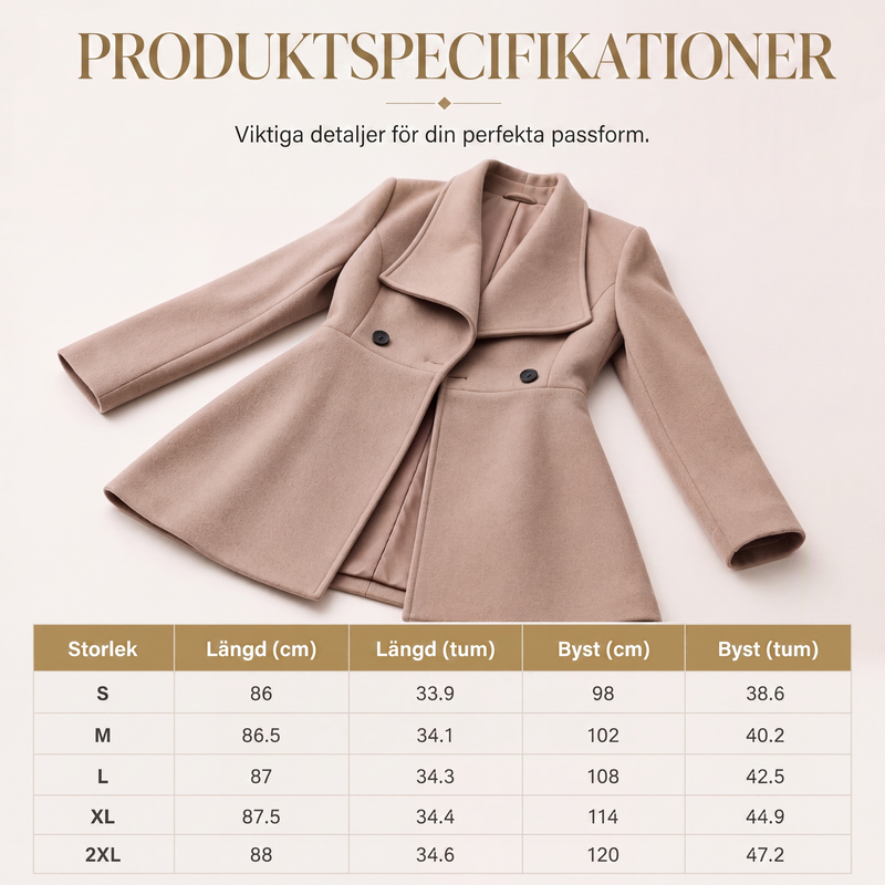 🍂Höstens exklusiva erbjudande|Elegant Mellanlång Kappa för Dam – Skräddad Siluett & Tidlös Stil🧥