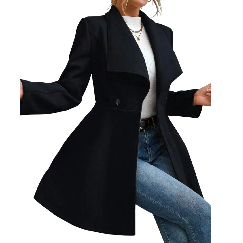🍂Höstens exklusiva erbjudande|Elegant Mellanlång Kappa för Dam – Skräddad Siluett & Tidlös Stil🧥