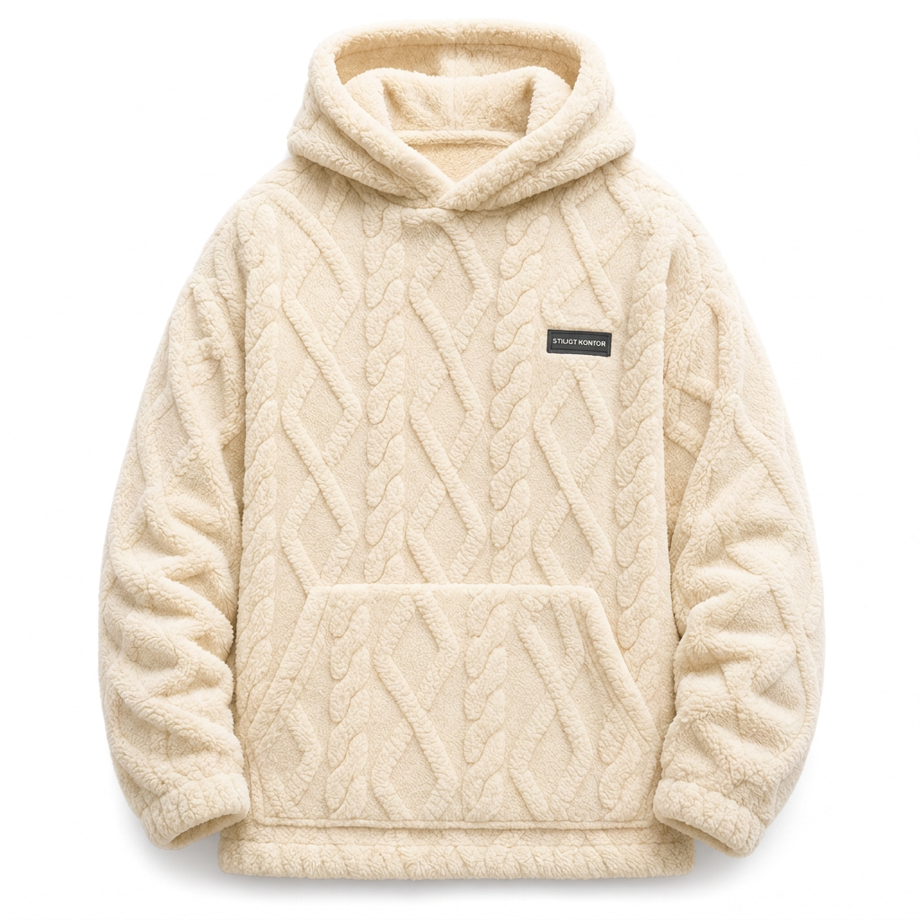 🧥Herrluva med fleecefoder för vinter, jacquardmönstrad, långärmad pullover-tröja för avslappnad utomhusbruk