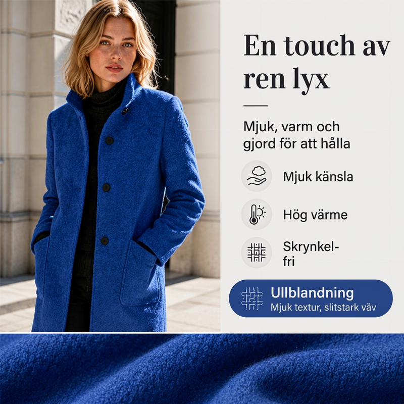 🧥Kvinnors ullkappa i vintage-stil med ståndkrage