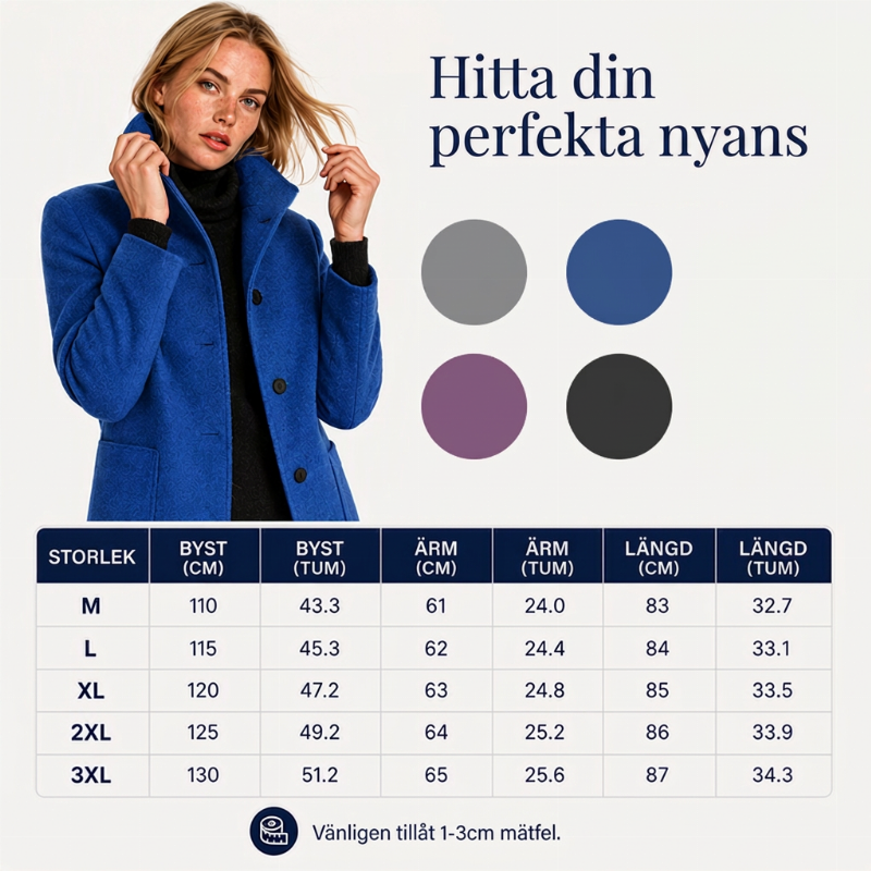 🧥Kvinnors ullkappa i vintage-stil med ståndkrage