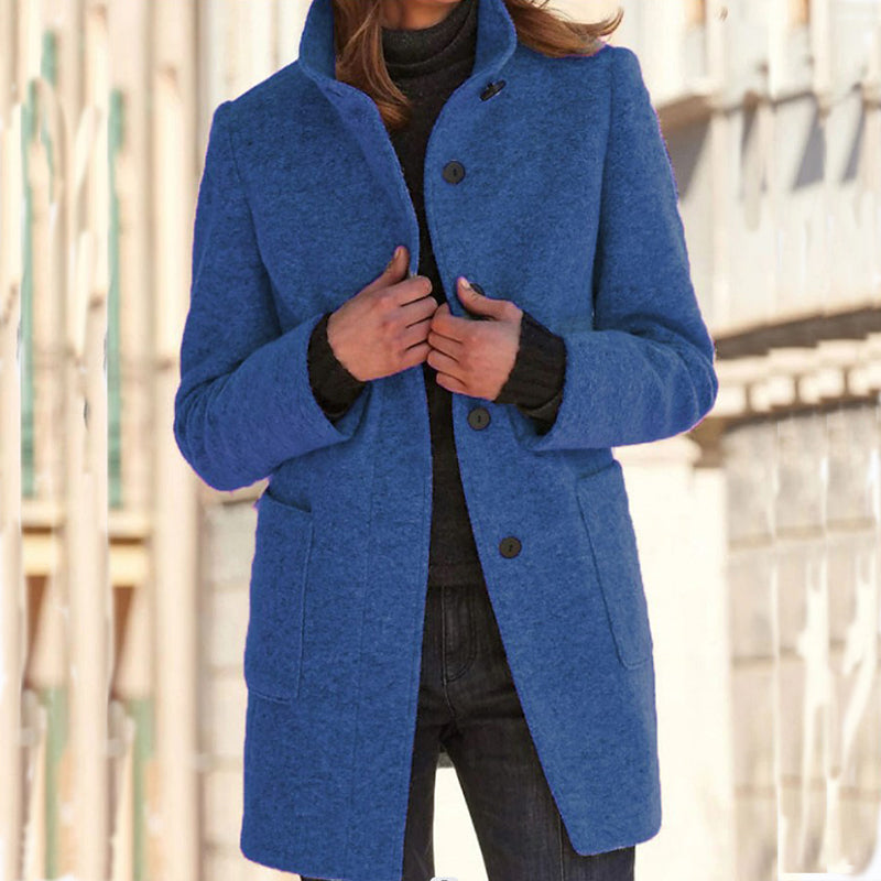 🧥Kvinnors ullkappa i vintage-stil med ståndkrage