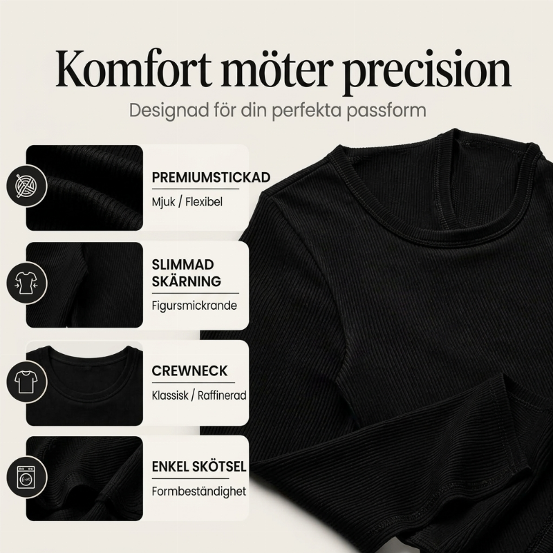 🧥Bekväm Ribbad Tröja Dam – Mjuk Passform och Enkel Stil för Varje Dag